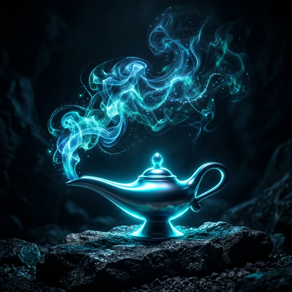 Magical glowing lamp